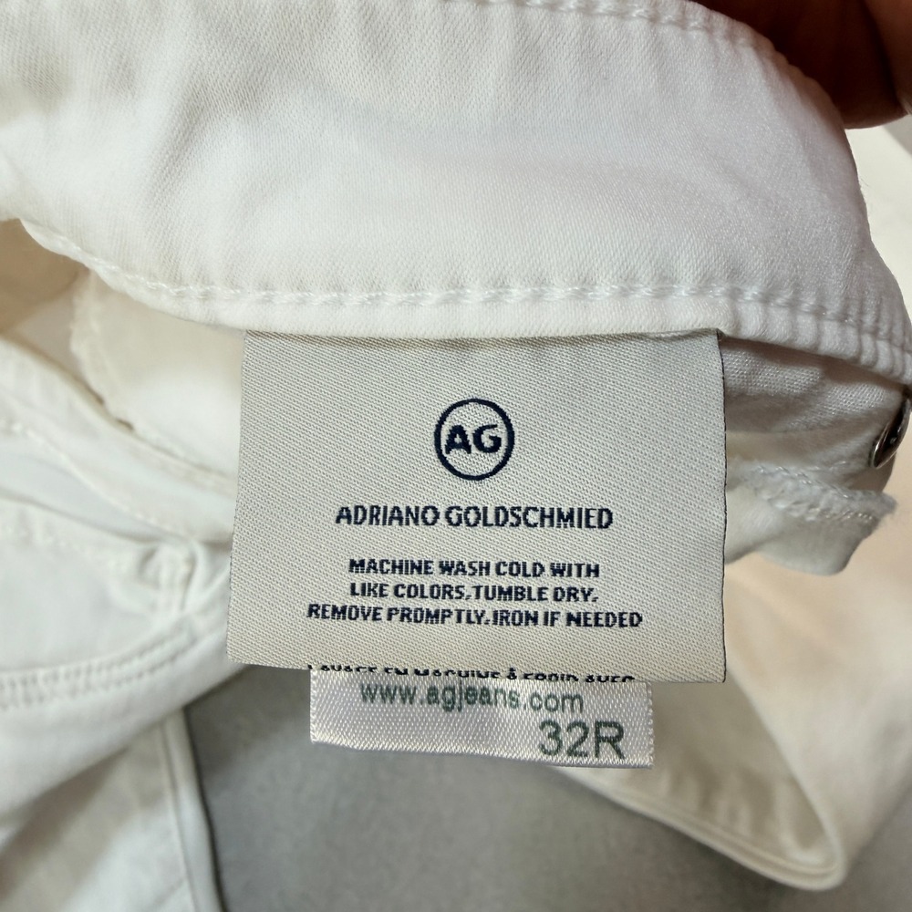 AG Adriano Goldschmied The Abbey Ankle White Mid Rise Super Skinny Jeans 32R - Picture 4 of 7